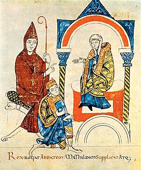 29 avril Saint Hugues de Cluny (de Semur) 280px-Hugo-v-cluny_heinrich-iv_mathilde-v-tuszien_cod-vat-lat-4922_1115ad